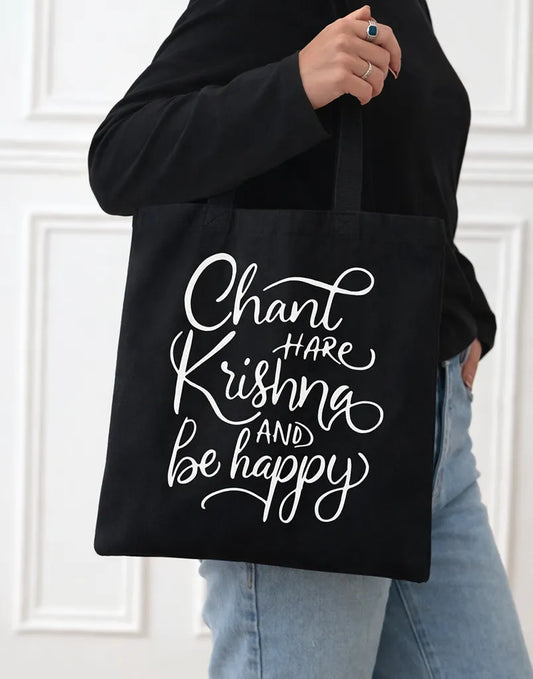 Chant Hare Krishna And Be Happy - Totebag