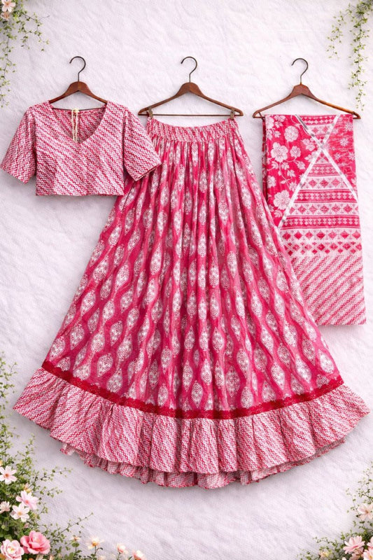 Kusum Gulabi Radha Seva Gopi Dress Set