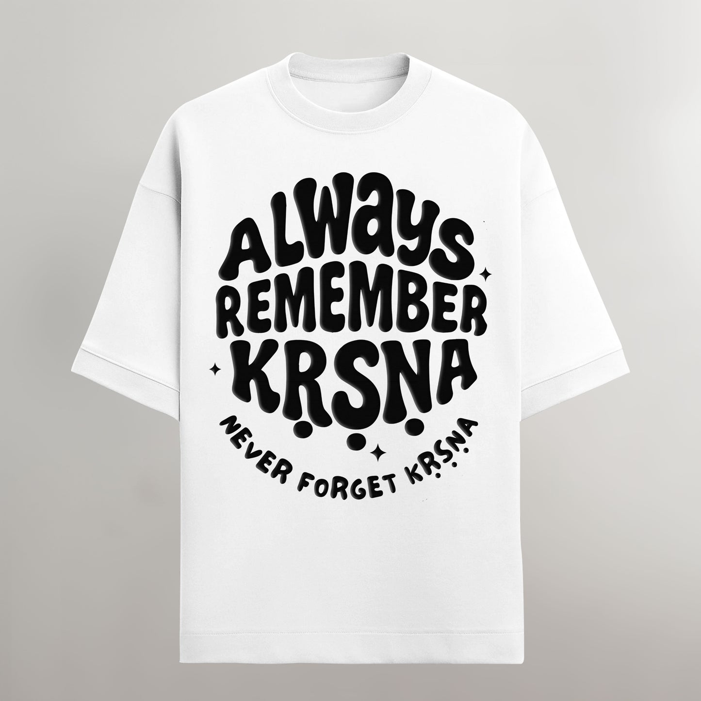 Always Remember Kṛṣṇa Oversized T-Shirt – Puff Print | 240 GSM