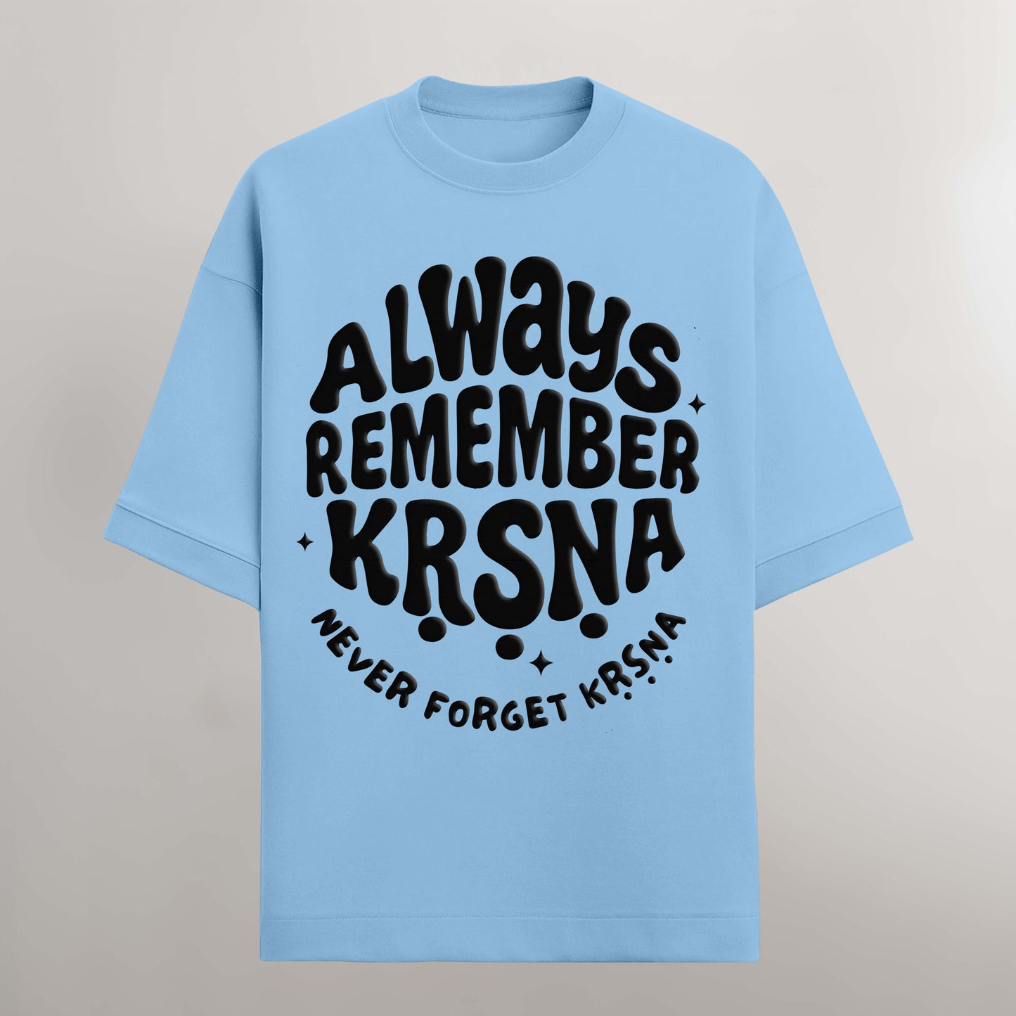 Always Remember Kṛṣṇa Oversized T-Shirt – Puff Print | 240 GSM