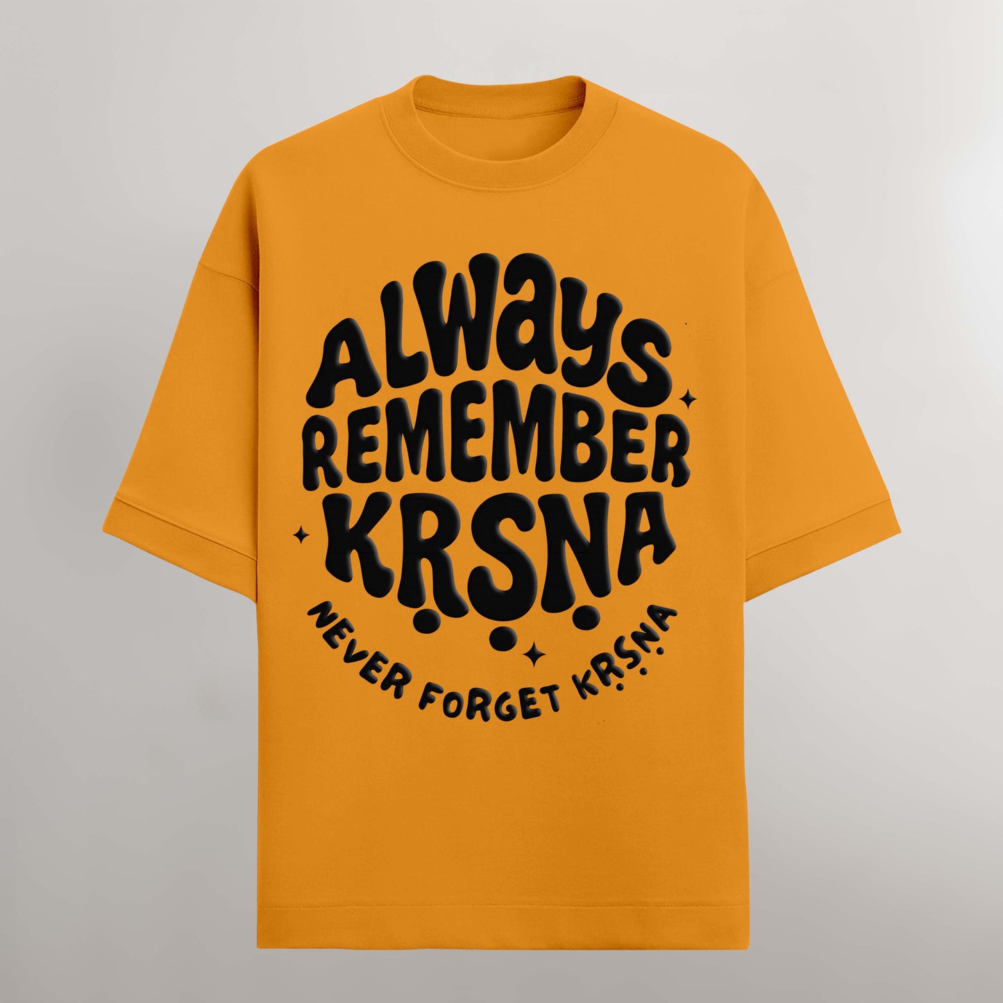 Always Remember Kṛṣṇa Oversized T-Shirt – Puff Print | 240 GSM